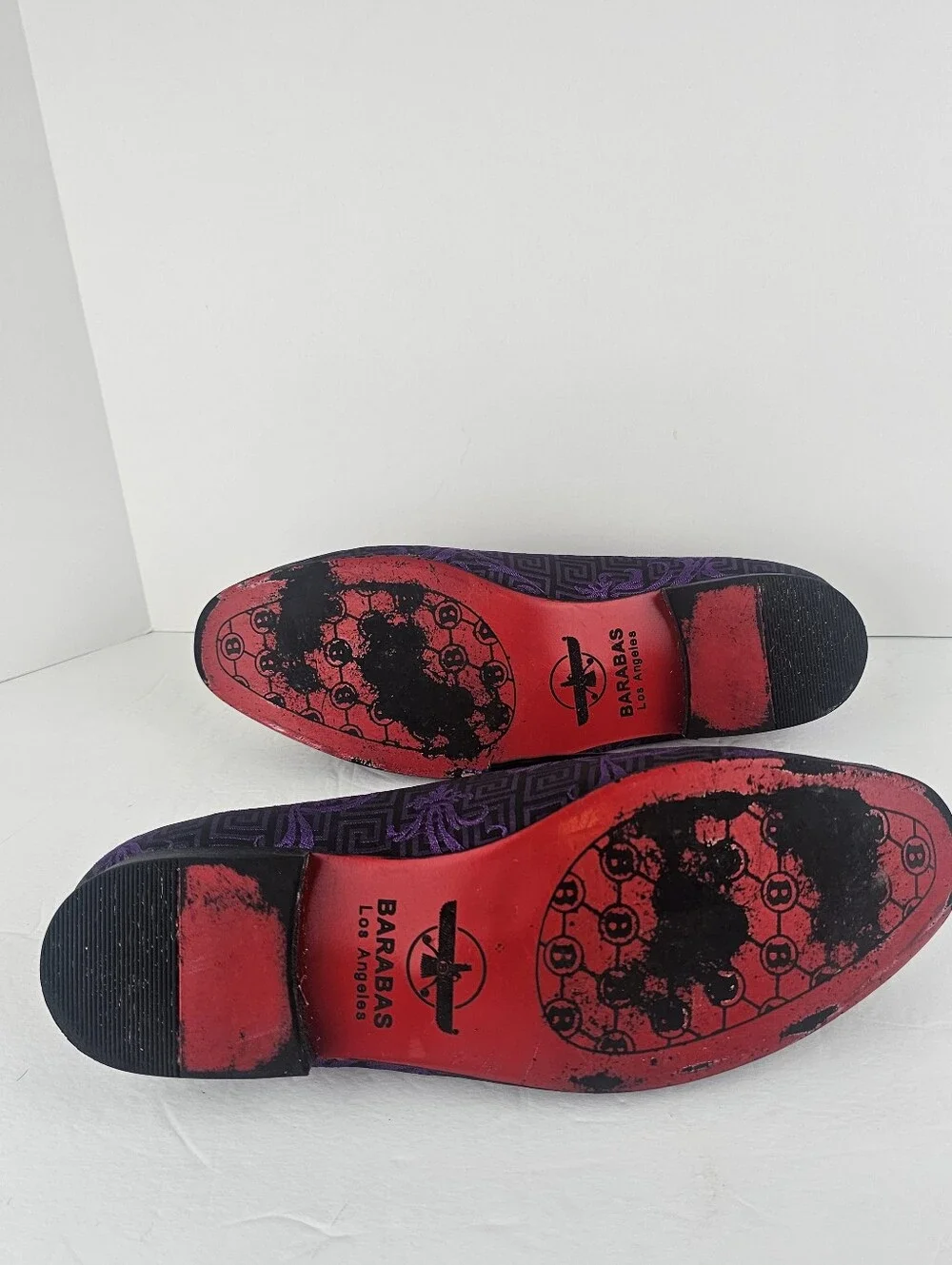 Barabas Men's Greek Pattern Floral Baroque Prom Wedding Dress Loafers Purple 11